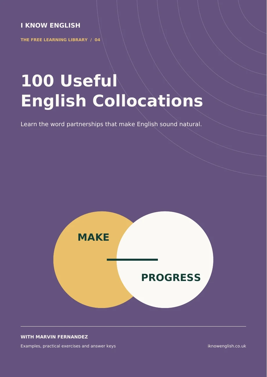 100 useful English collocations, by Marvin Fernandez