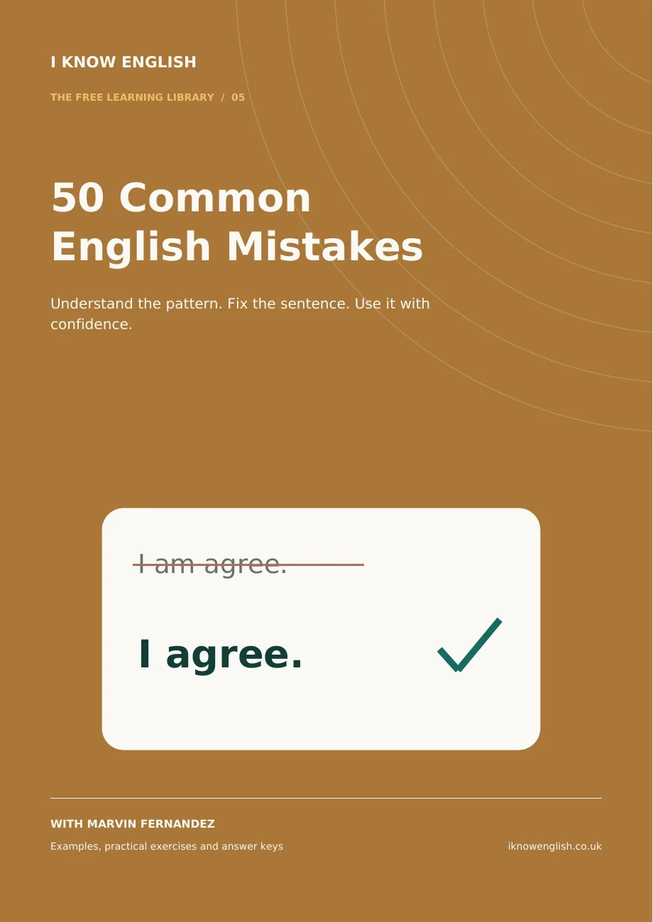 50 common English mistakes, by Marvin Fernandez