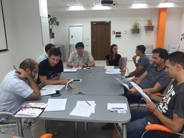 Busy with my students at Luxoft
